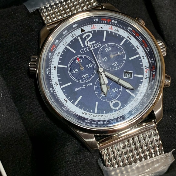 Citizen Eco-Drive Luxury Stainless Steel Chronograph Men's Quartz Watch, 43mm - Picture 1 of 14